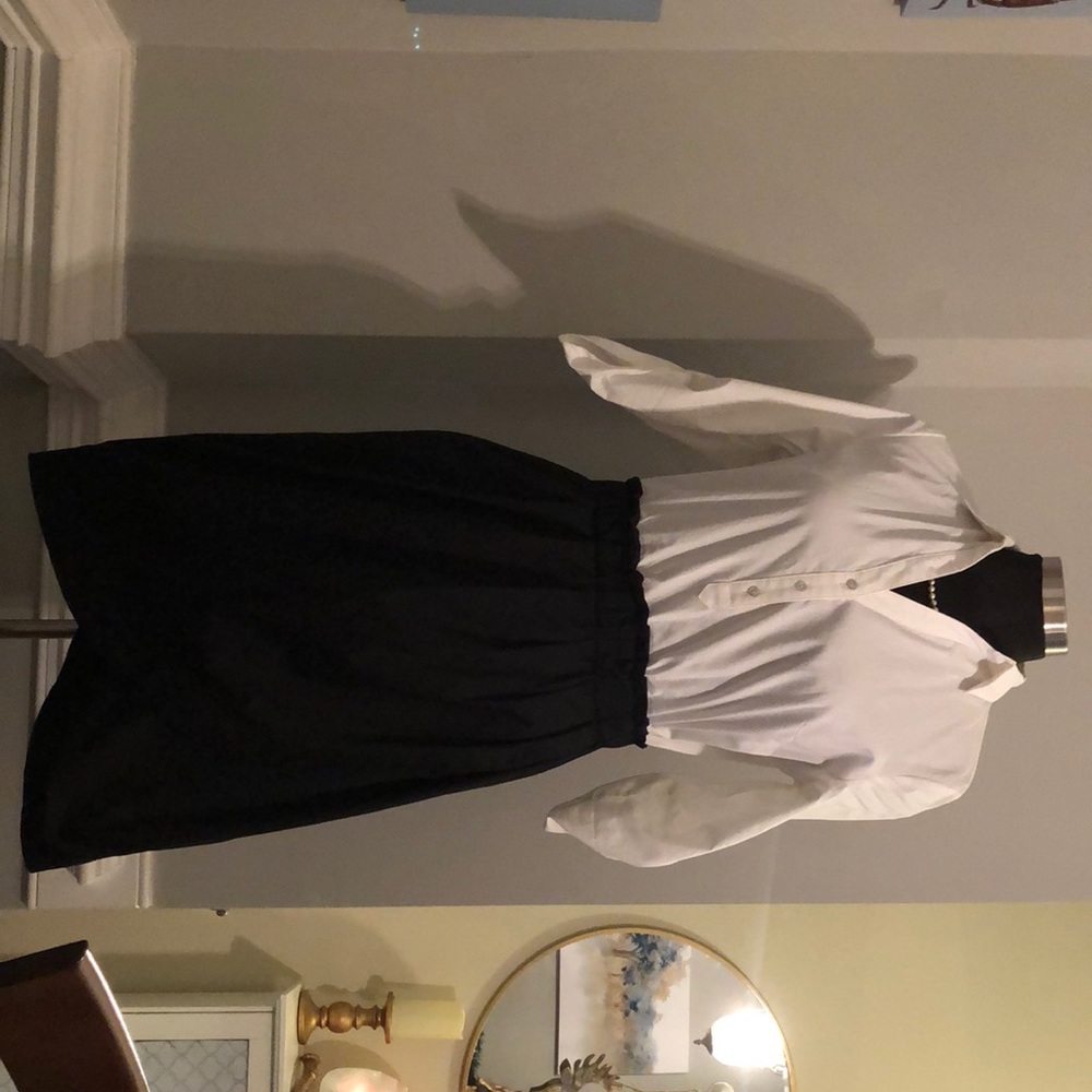 Black and white shirt dress